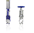 Knife gate valves, rounded flanges
