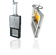 Knife gate valves, square-rectangular langes